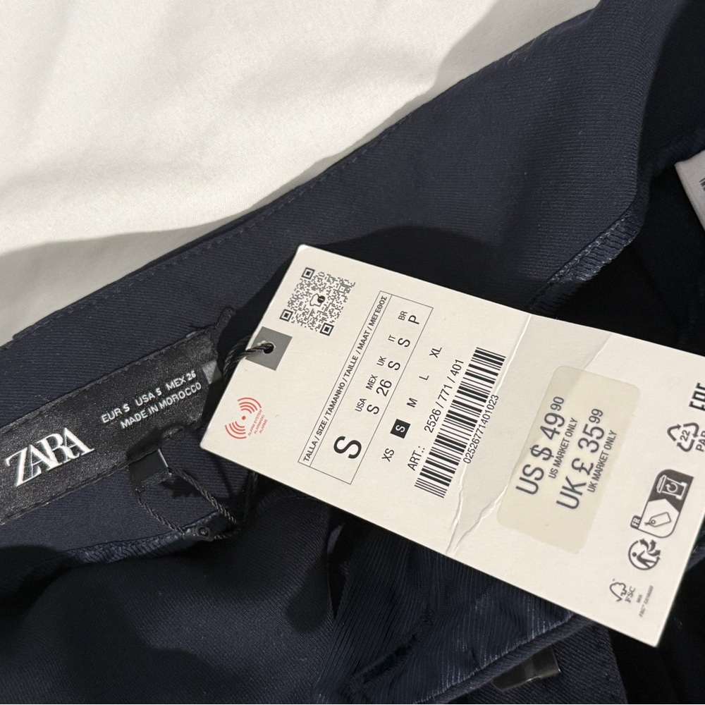 Zara Navy Women's Trousers - Picture 2 of 4